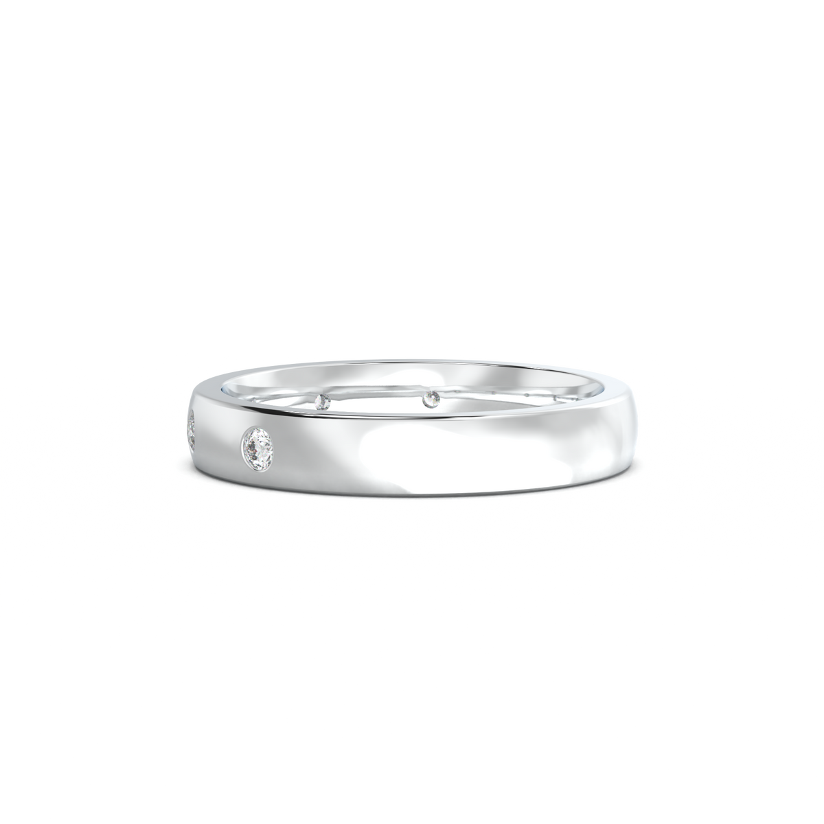 Five-Diamond Flush-Set Men's Band