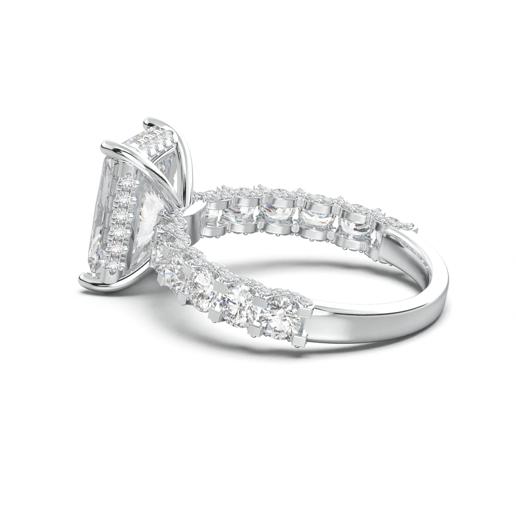 Radiant Diamond Band Engagement Ring