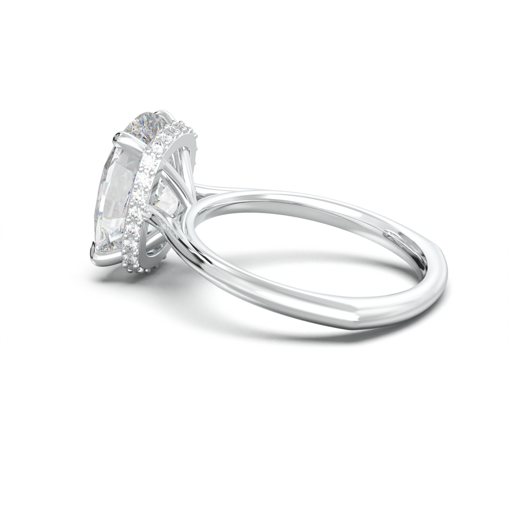 Cushion Hidden Halo Engagement Ring
