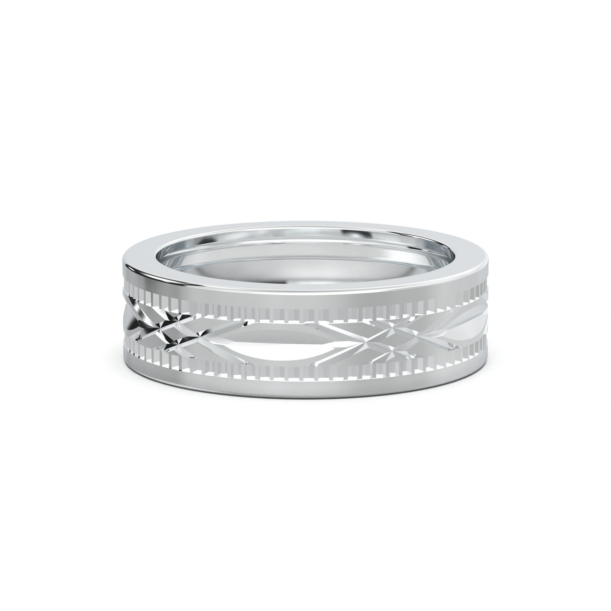 Engraved Geometric Men's Band