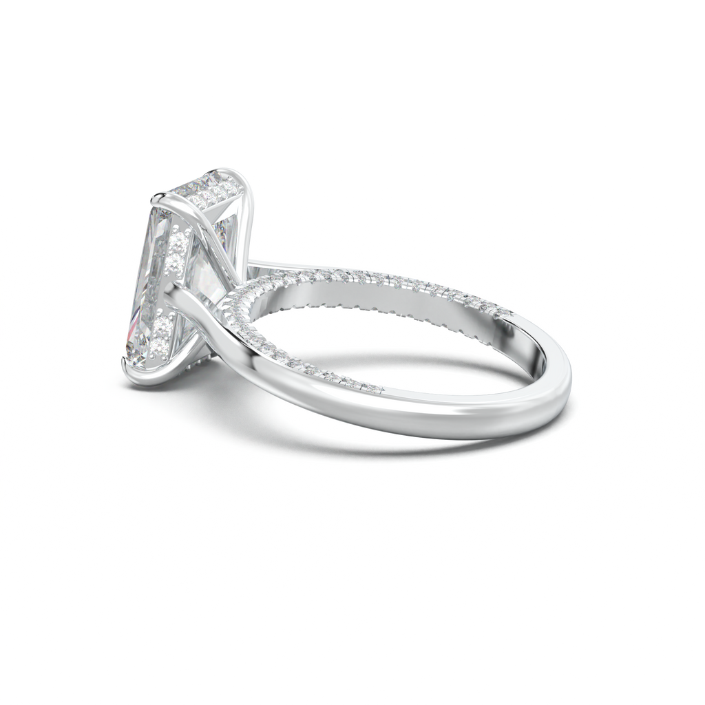 Radiant Pavé Hidden Halo Engagement Ring