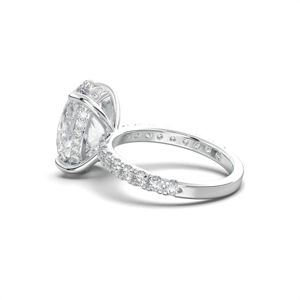 Oval Pavé Hidden Halo Engagement Ring