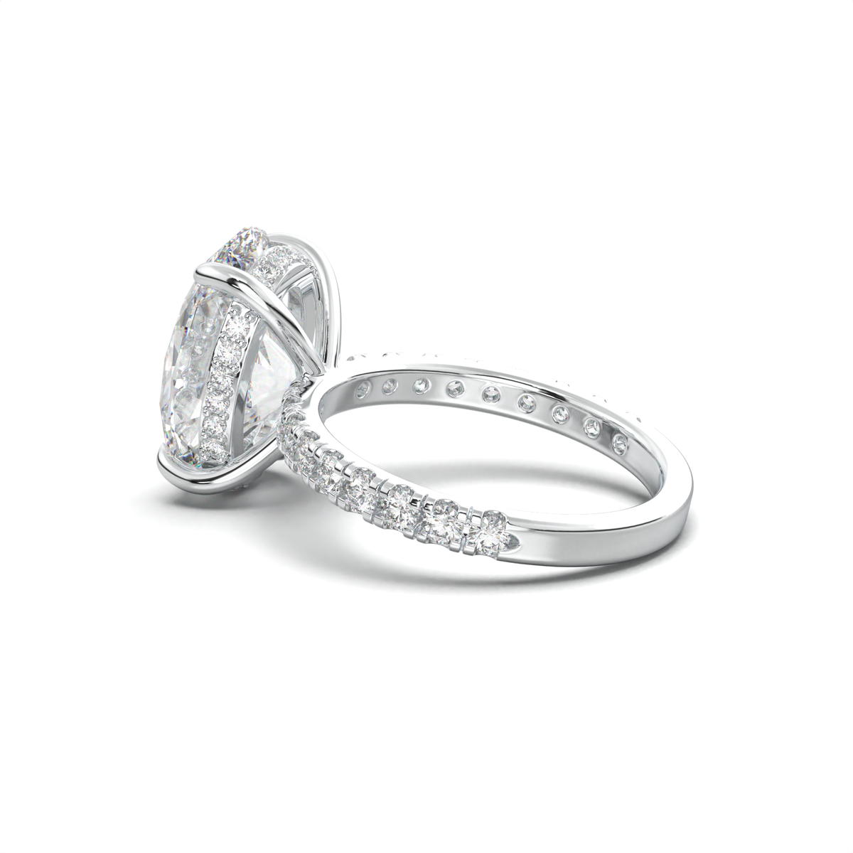 Oval Pavé Hidden Halo Engagement Ring