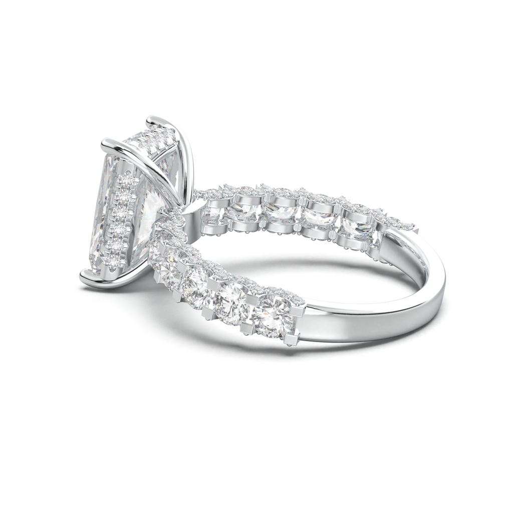 Radiant Diamond Band Engagement Ring