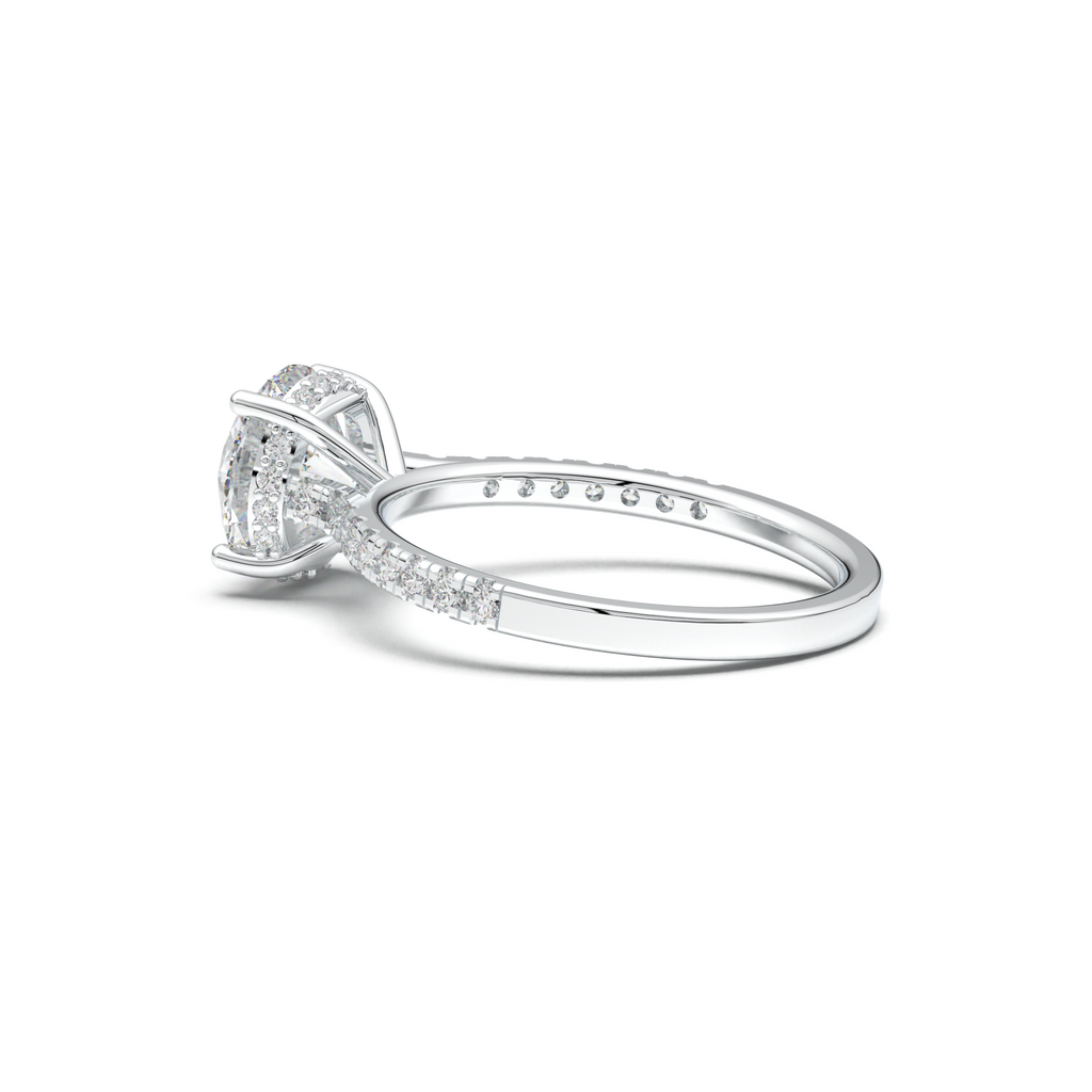 Round Pavé Engagement Ring