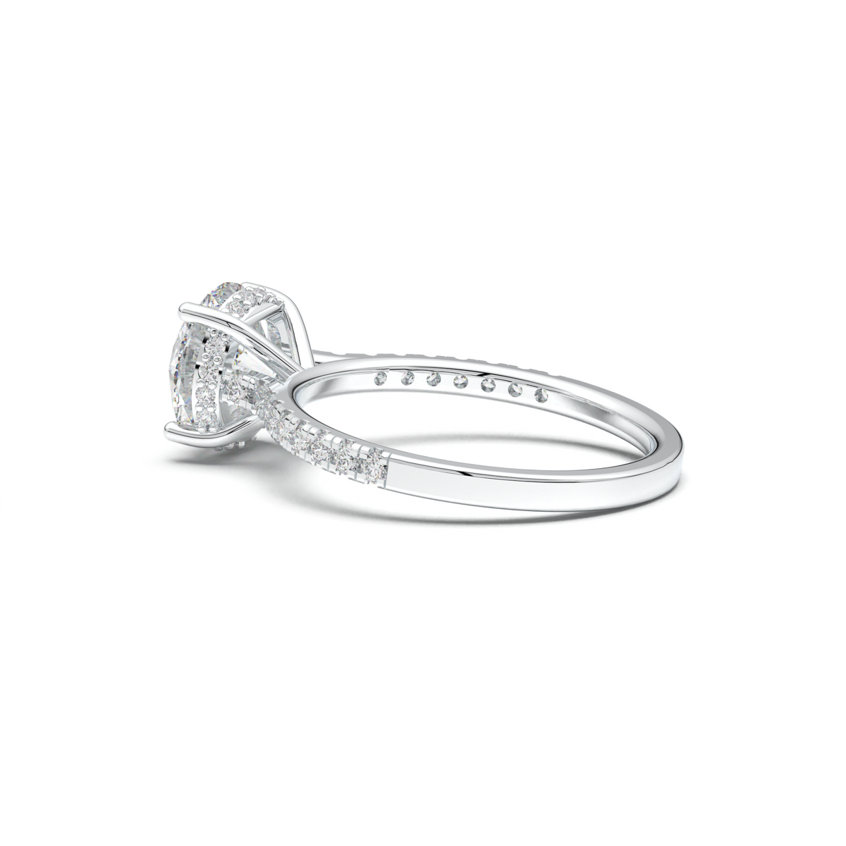 Round Pavé Engagement Ring