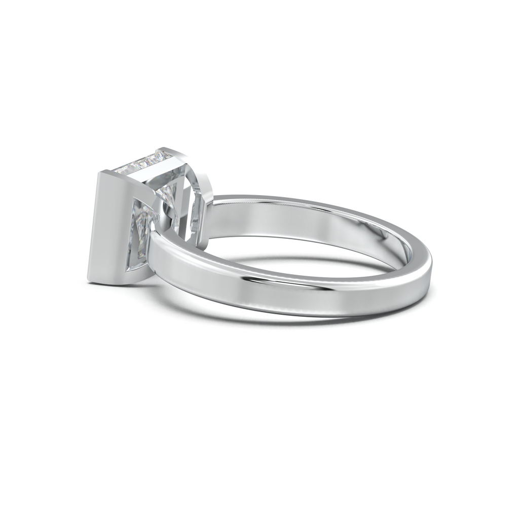 Princess Half-Bezel Engagement Ring