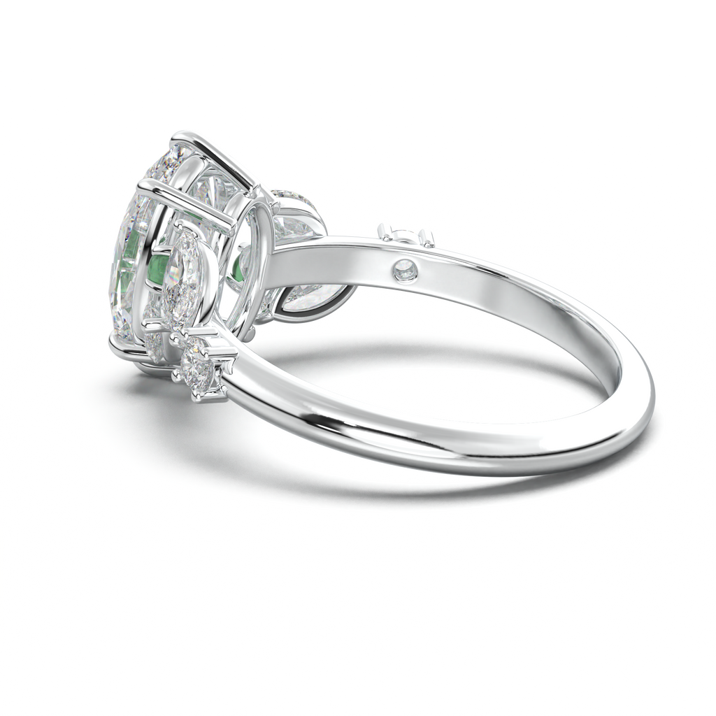 Oval Marquise-Accent Engagement Ring