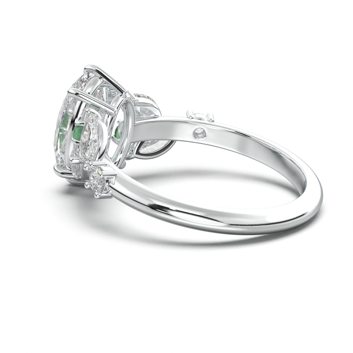 Oval Marquise-Accent Engagement Ring
