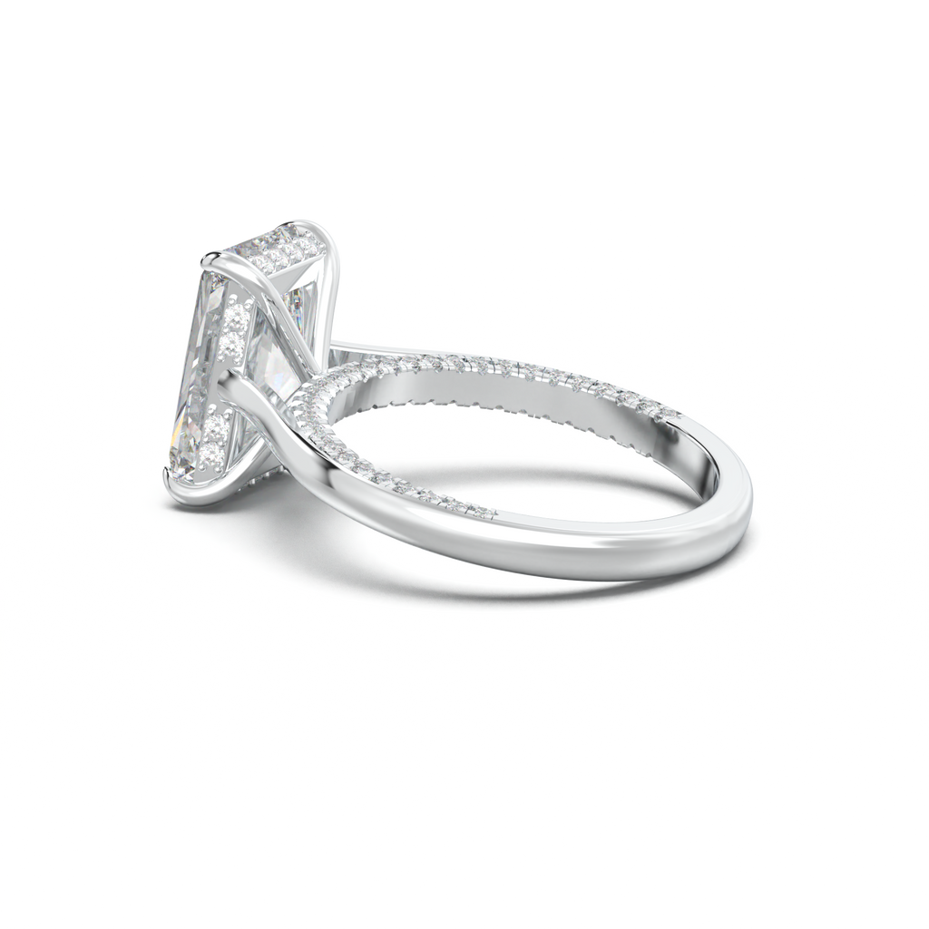 Radiant Pavé Hidden Halo Engagement Ring