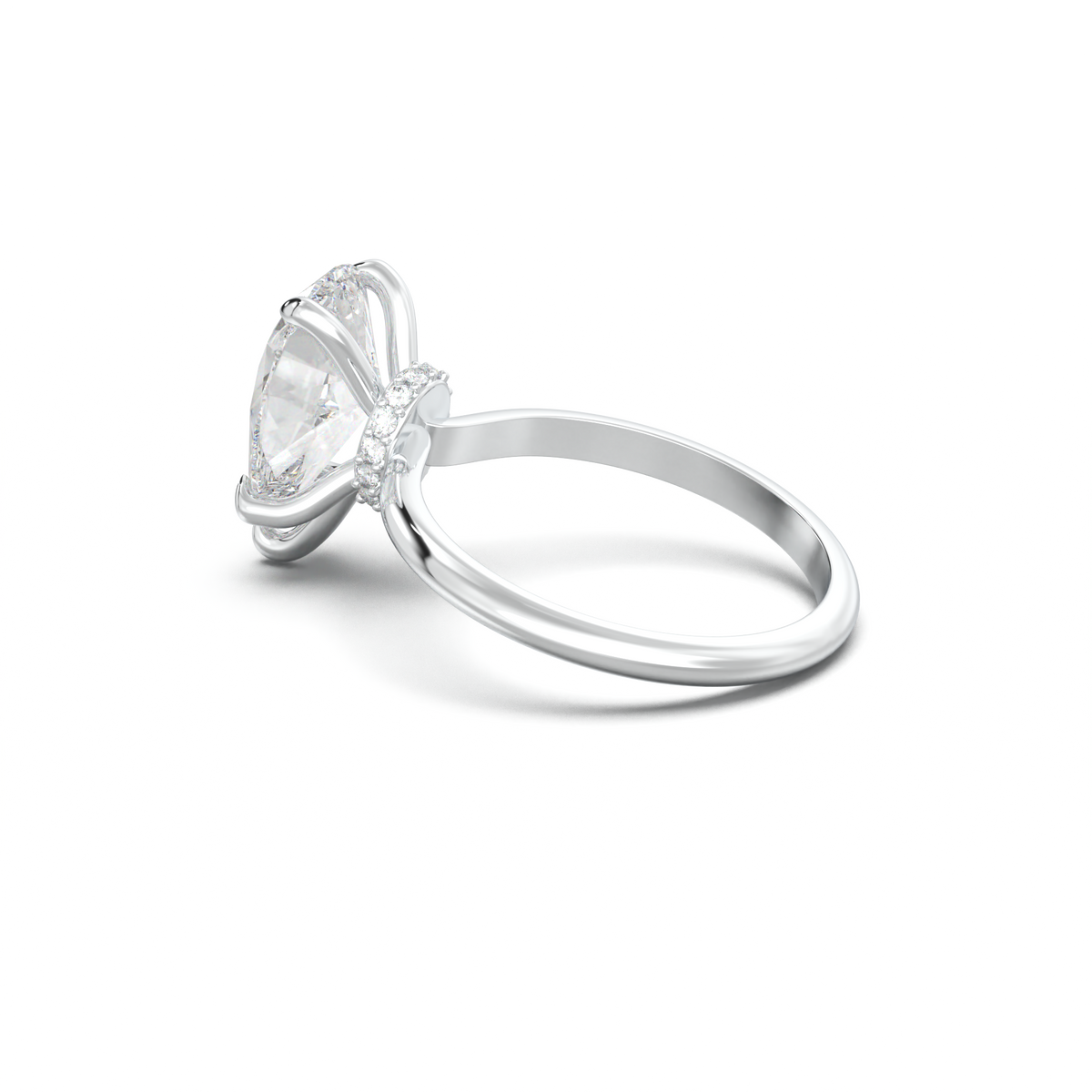 Pear Hidden Halo Engagement Ring