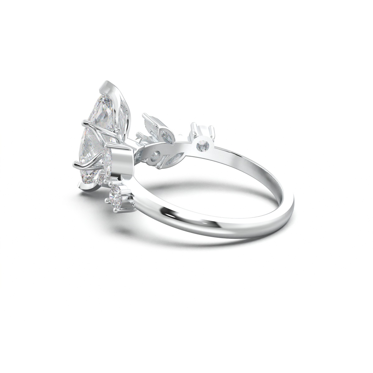 Marquise Mixed Side-Stone Engagement Ring