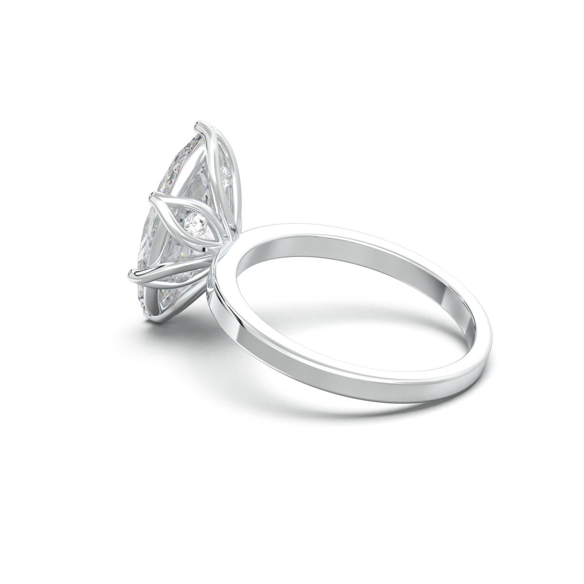 Oval Diamond-Accent Gallery Engagement Ring