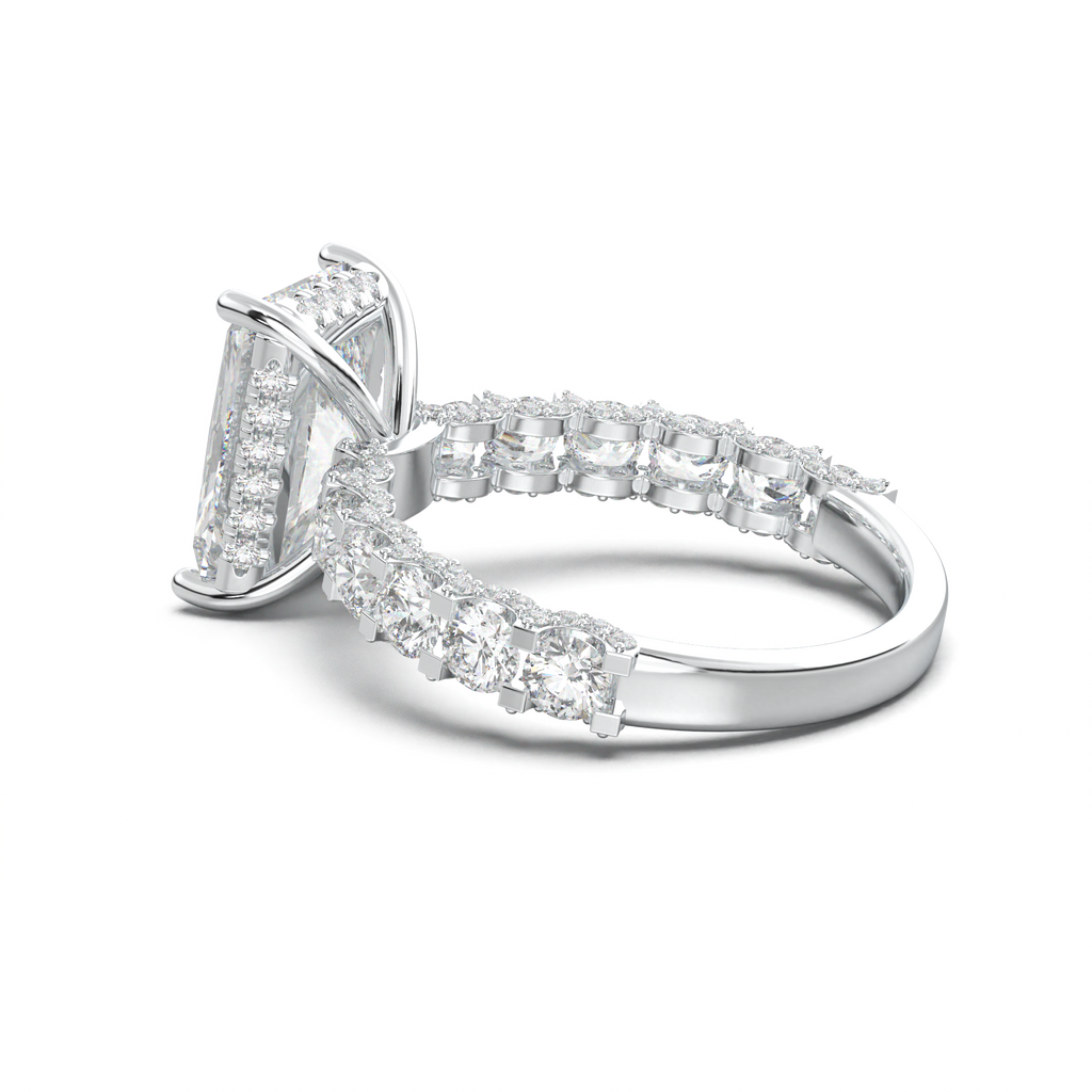 Radiant Diamond Band Engagement Ring