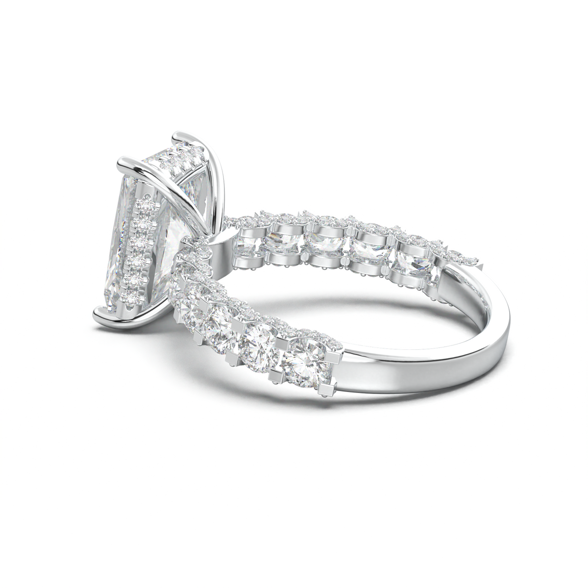 Radiant Diamond Band Engagement Ring