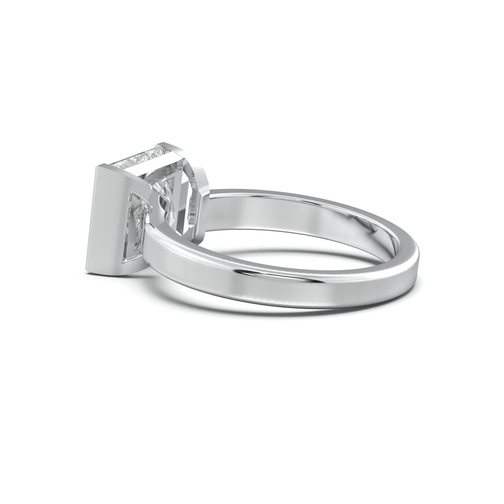 Princess Half-Bezel Engagement Ring
