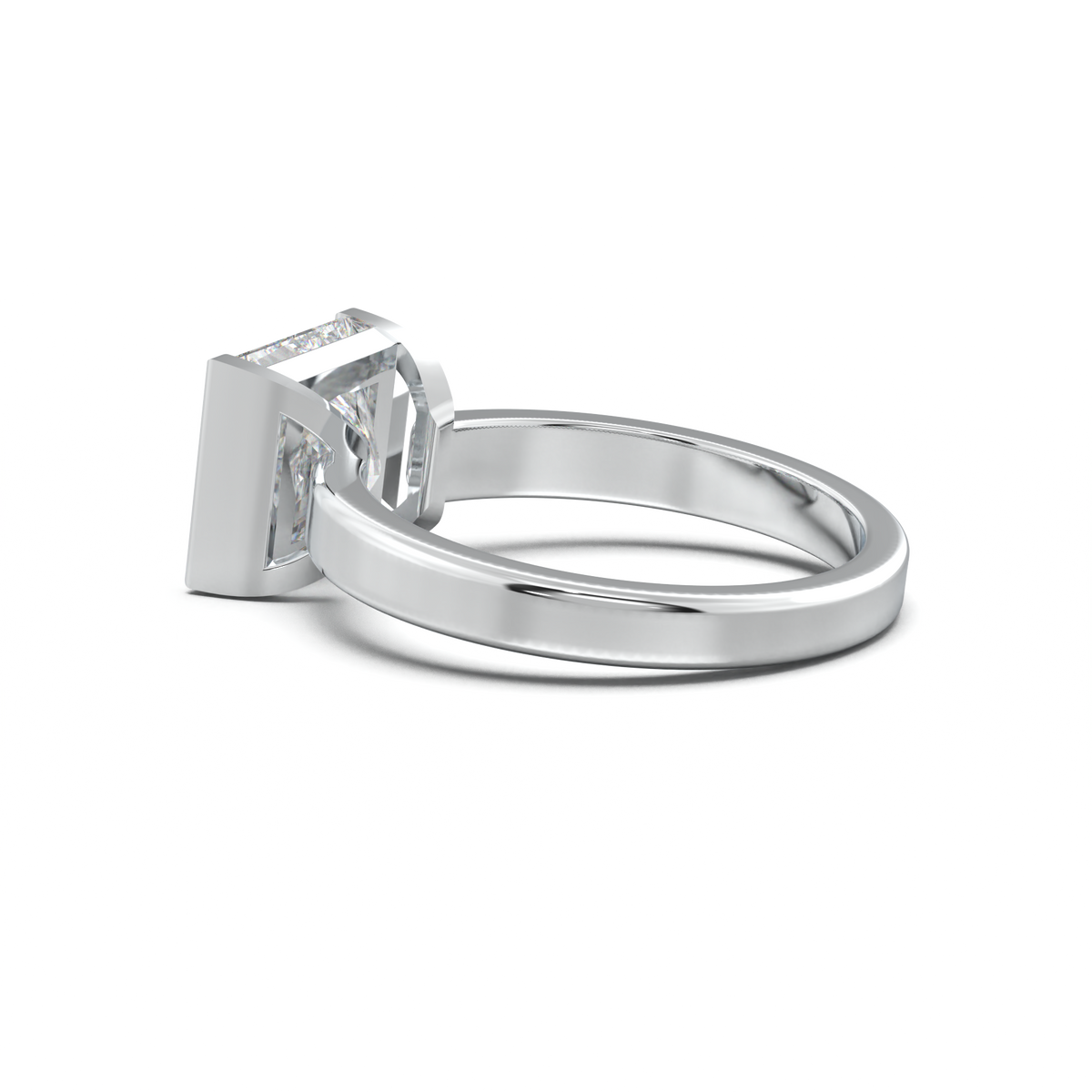 Princess Half-Bezel Engagement Ring