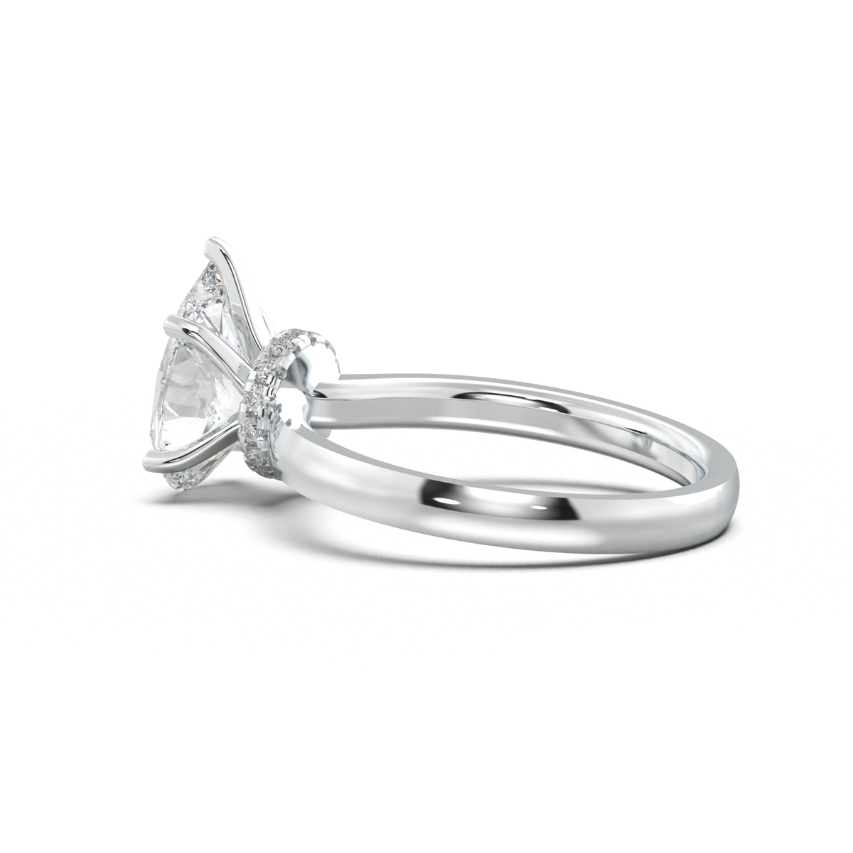 Round Hidden Halo Engagement Ring
