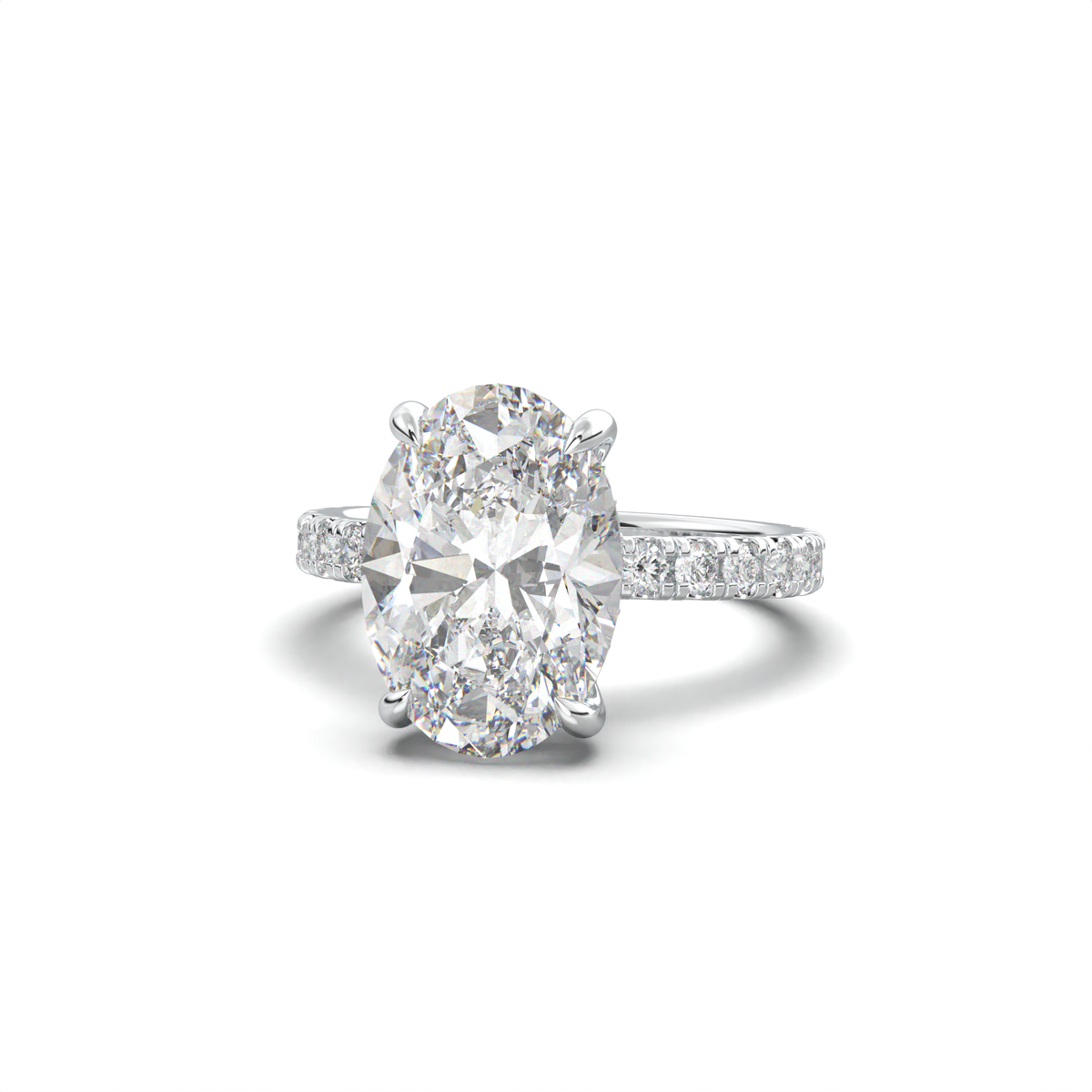 Oval Pavé Hidden Halo Engagement Ring