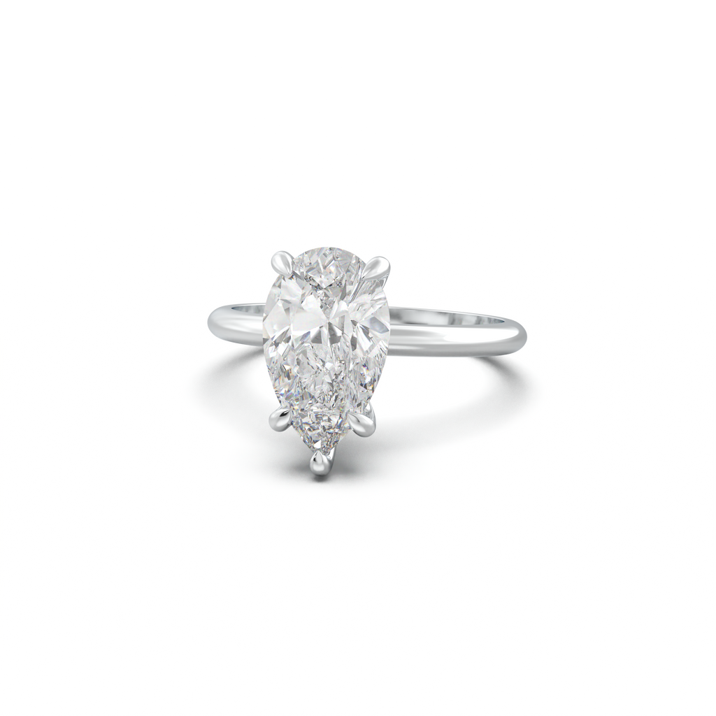 Pear Hidden Halo Engagement Ring