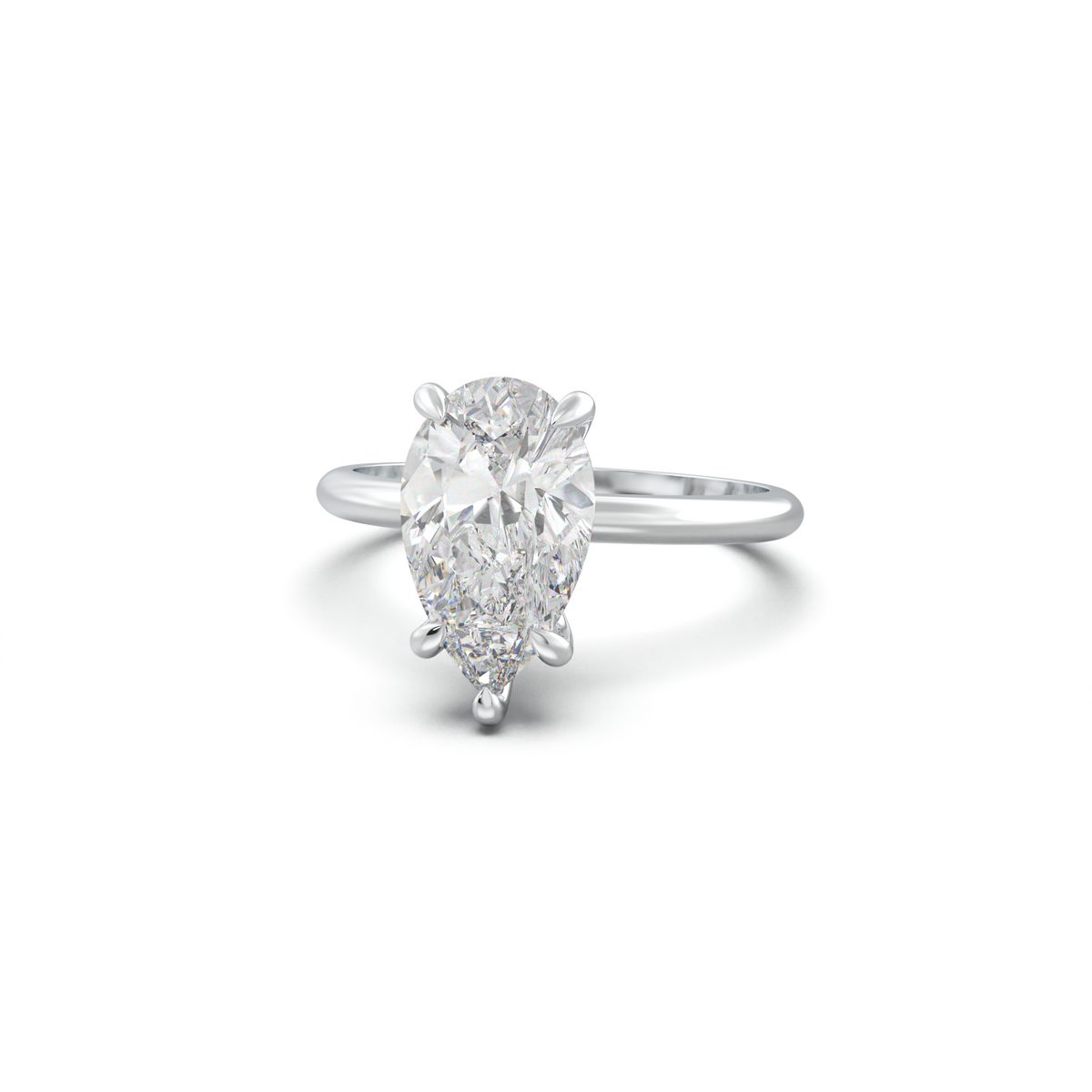 Pear Hidden Halo Engagement Ring