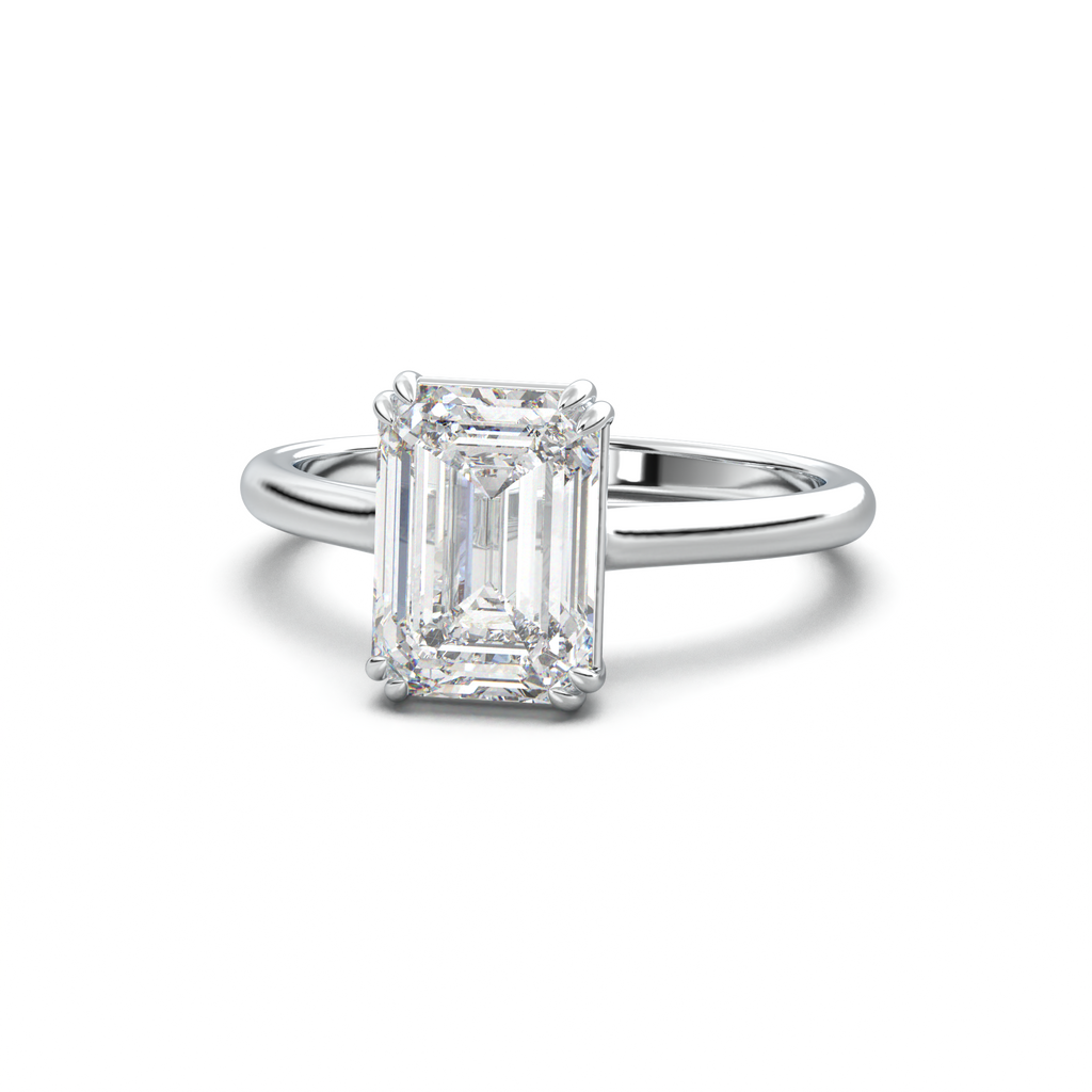 Emerald Solitaire Engagement Ring