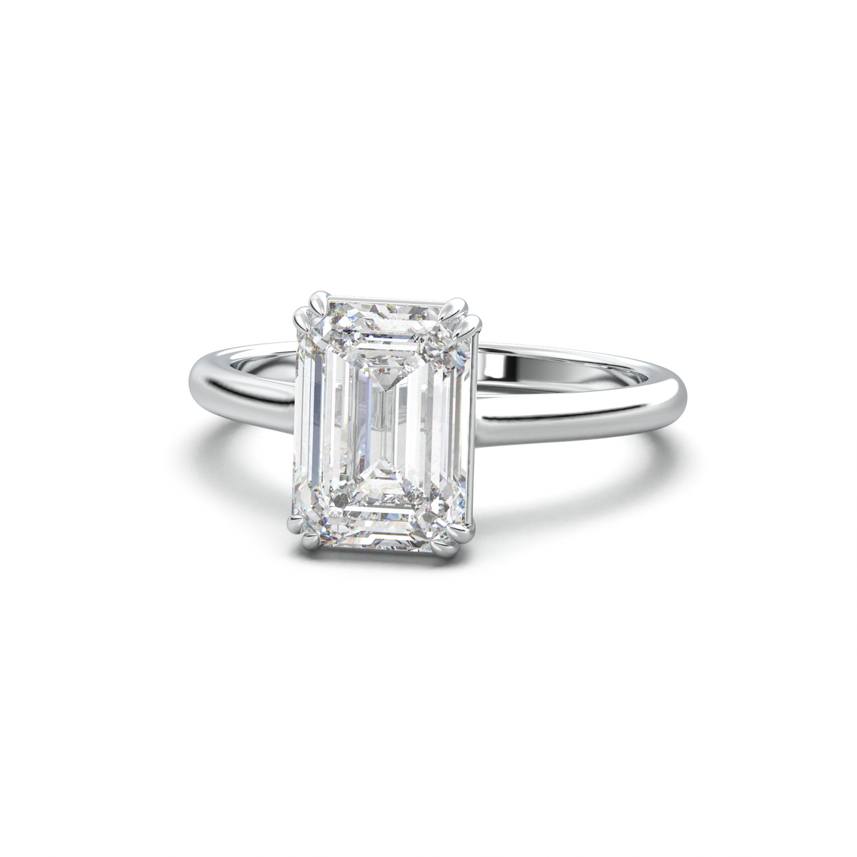 Emerald Solitaire Engagement Ring