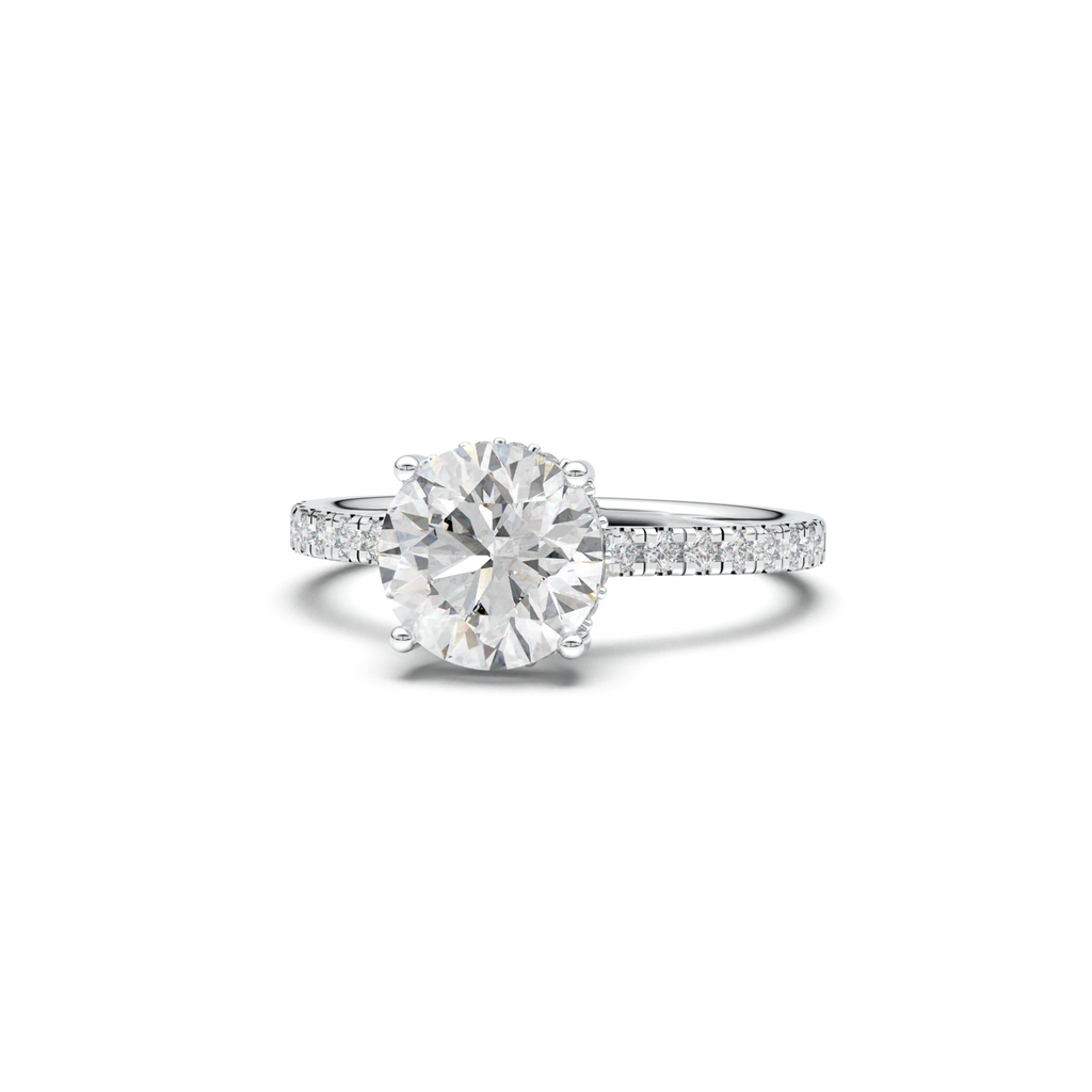 Round Pavé Engagement Ring