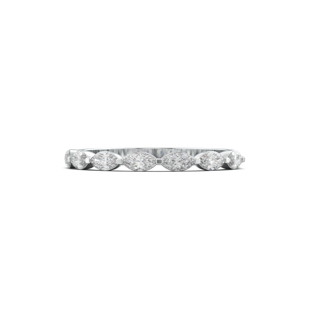 East-West Marquise Half-Eternity Wedding Band