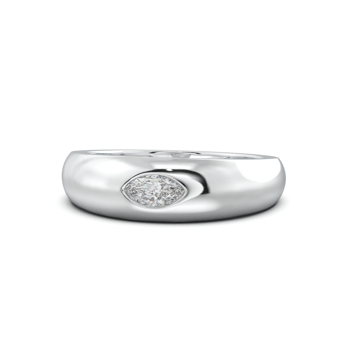 Flush-Set Marquise Men's Band