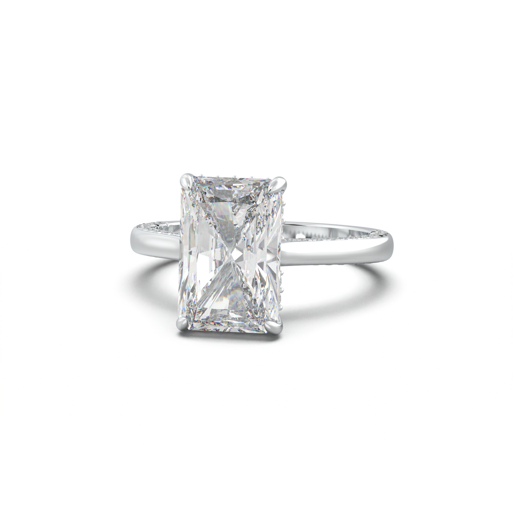 Radiant Pavé Hidden Halo Engagement Ring