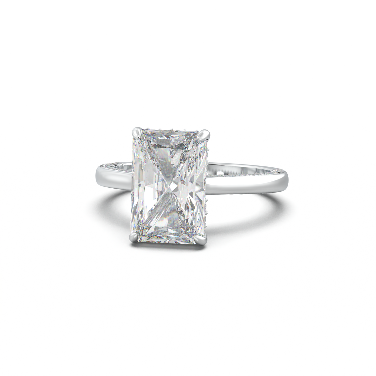 Radiant Pavé Hidden Halo Engagement Ring