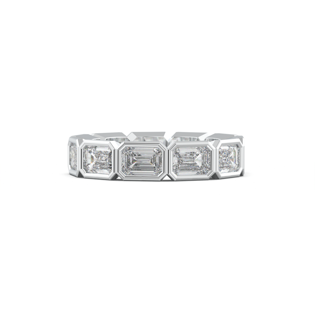 Emerald-Cut Bezel-Style Eternity Wedding Band