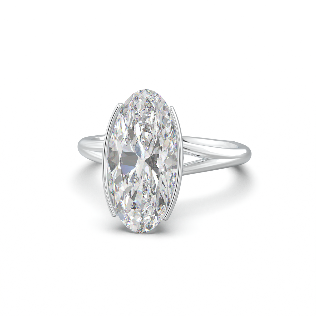 Moval Halo Pavé Engagement Ring