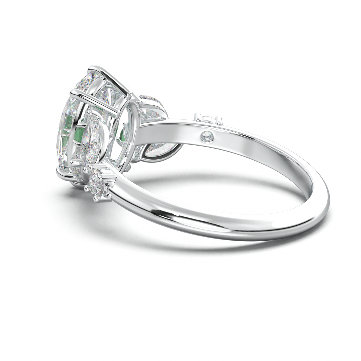Oval Marquise-Accent Engagement Ring