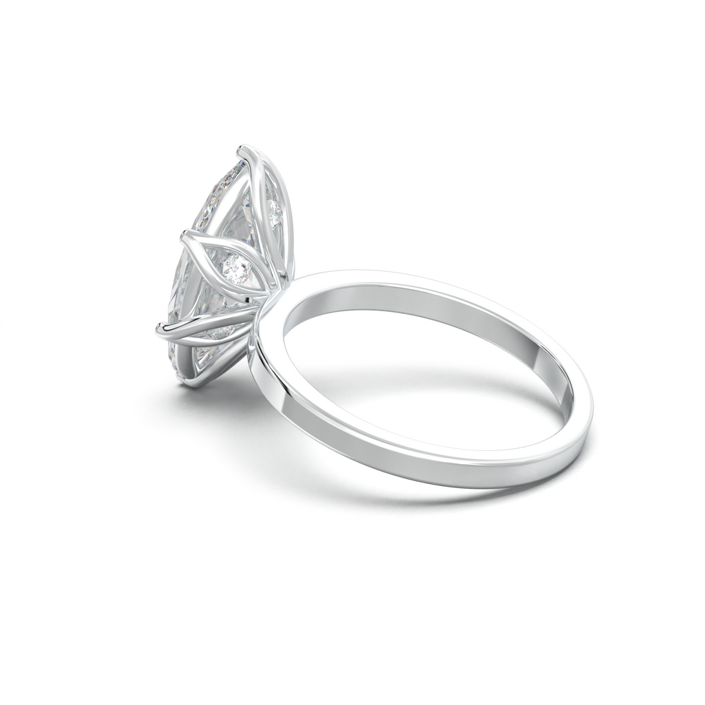 Oval Diamond-Accent Gallery Engagement Ring
