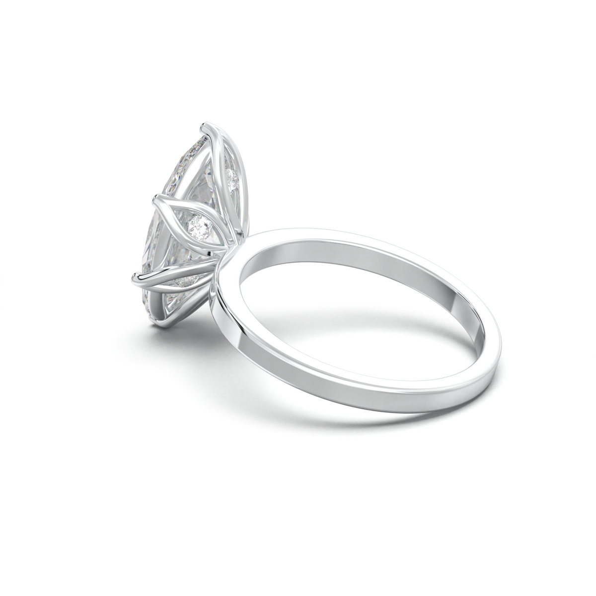 Oval Diamond-Accent Gallery Engagement Ring