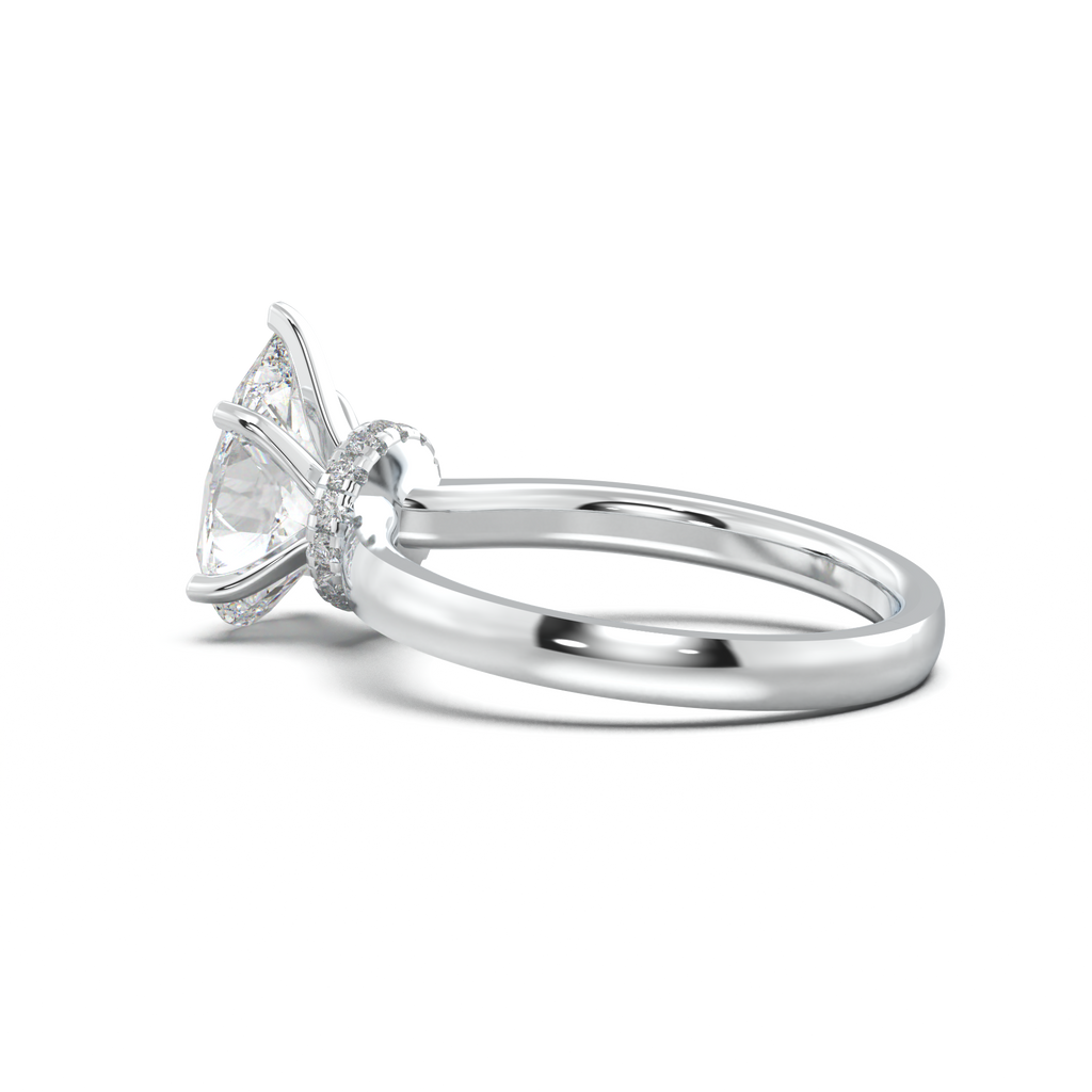 Cushion Hidden Pavé Engagement Ring
