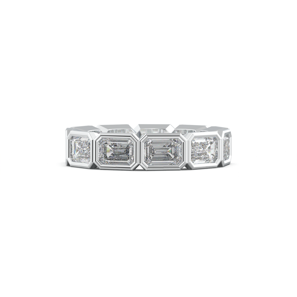 Emerald-Cut Bezel-Style Eternity Wedding Band