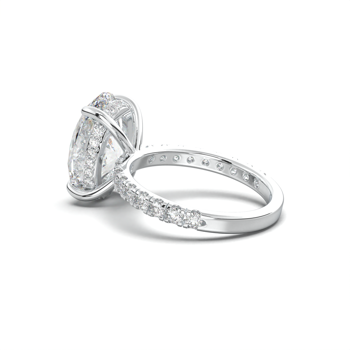 Oval Pavé Hidden Halo Engagement Ring