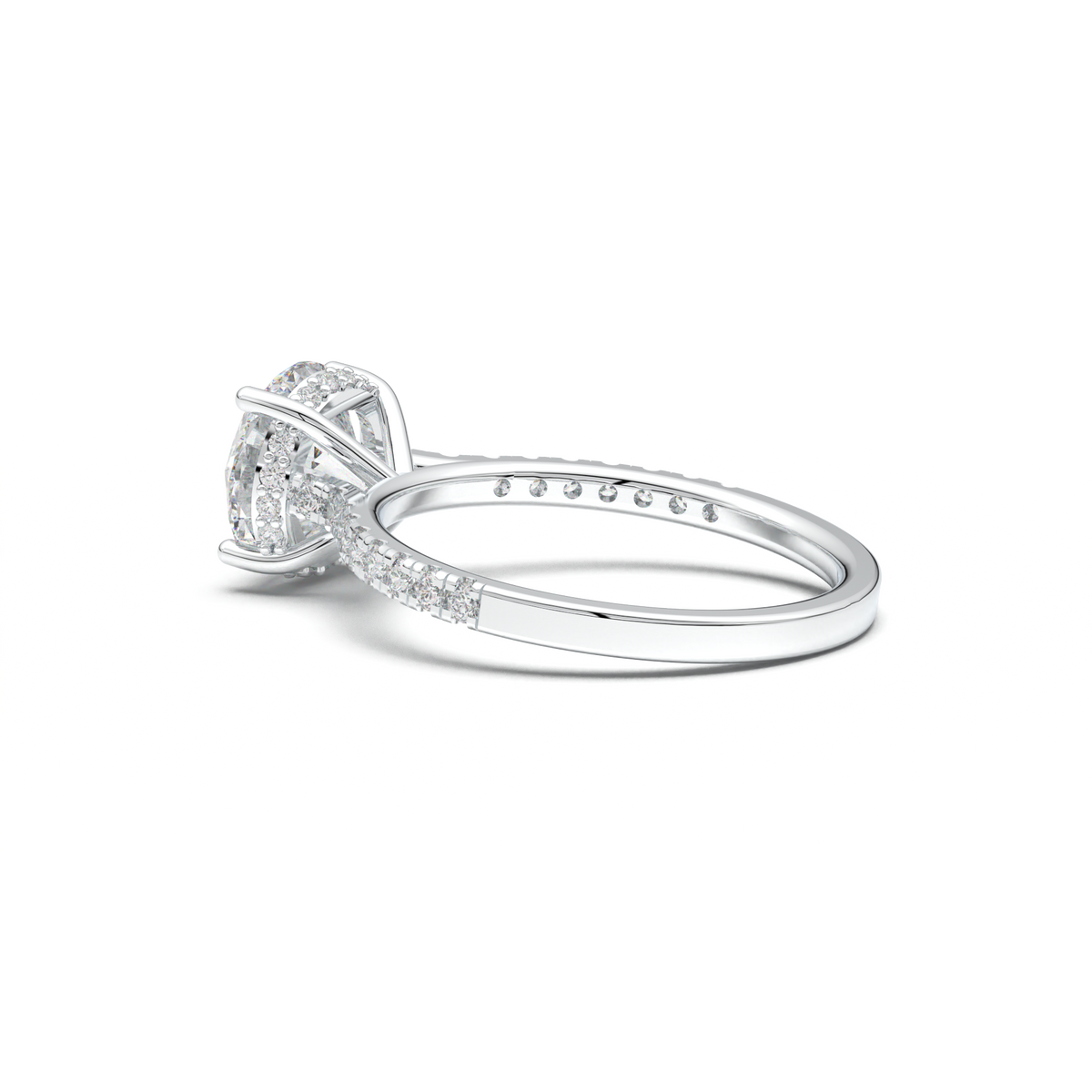 Round Pavé Engagement Ring