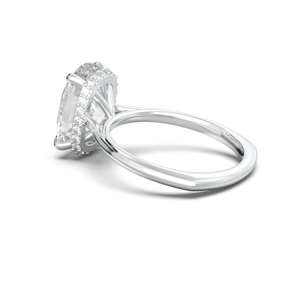 Cushion Hidden Halo Engagement Ring
