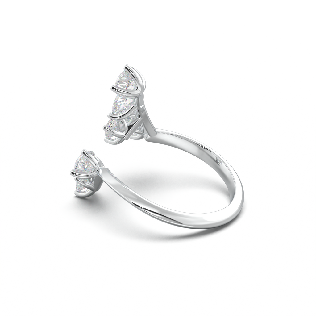 Asymmetric Mixed-Shape Diamond & Peridot Ring