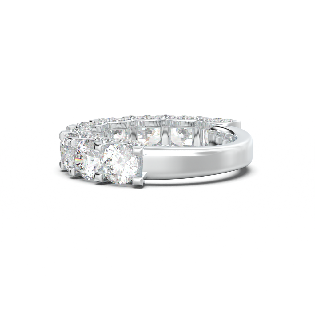 Round Diamond Pavé-Edge Wedding Band