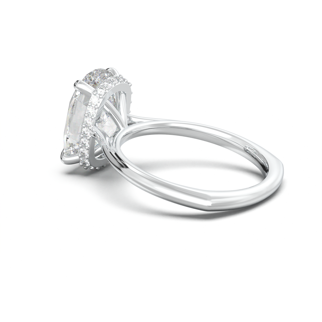 Cushion Hidden Halo Engagement Ring