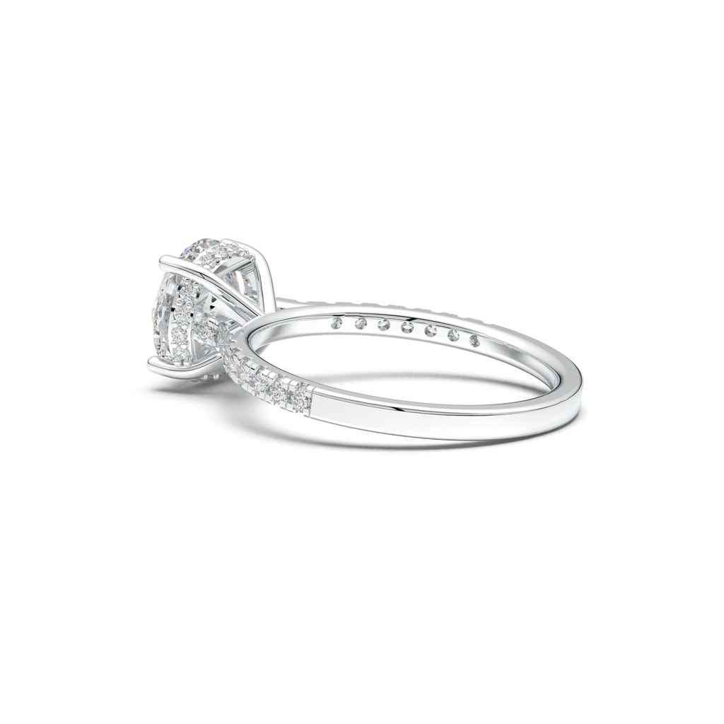 Round Pavé Engagement Ring