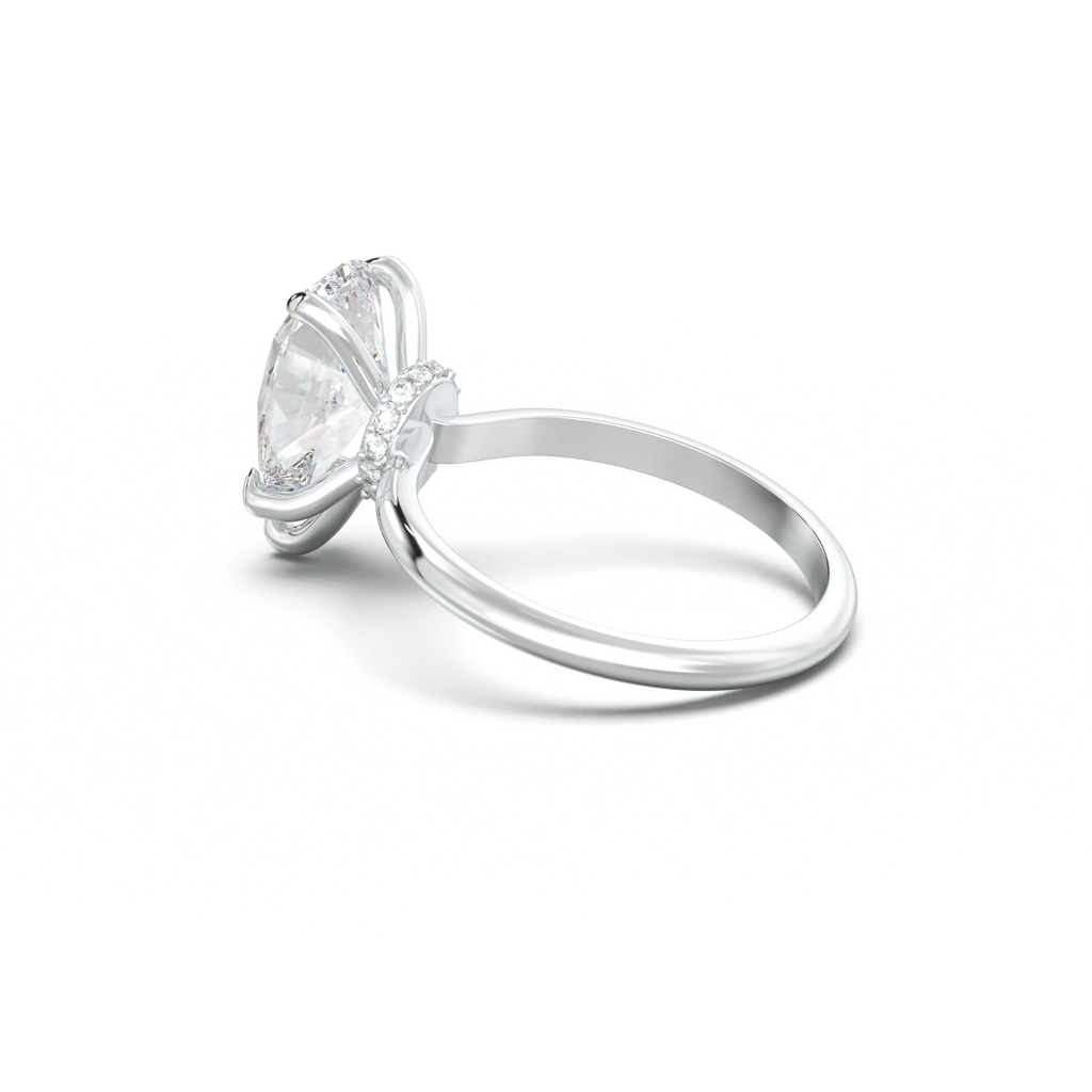Pear Hidden Halo Engagement Ring