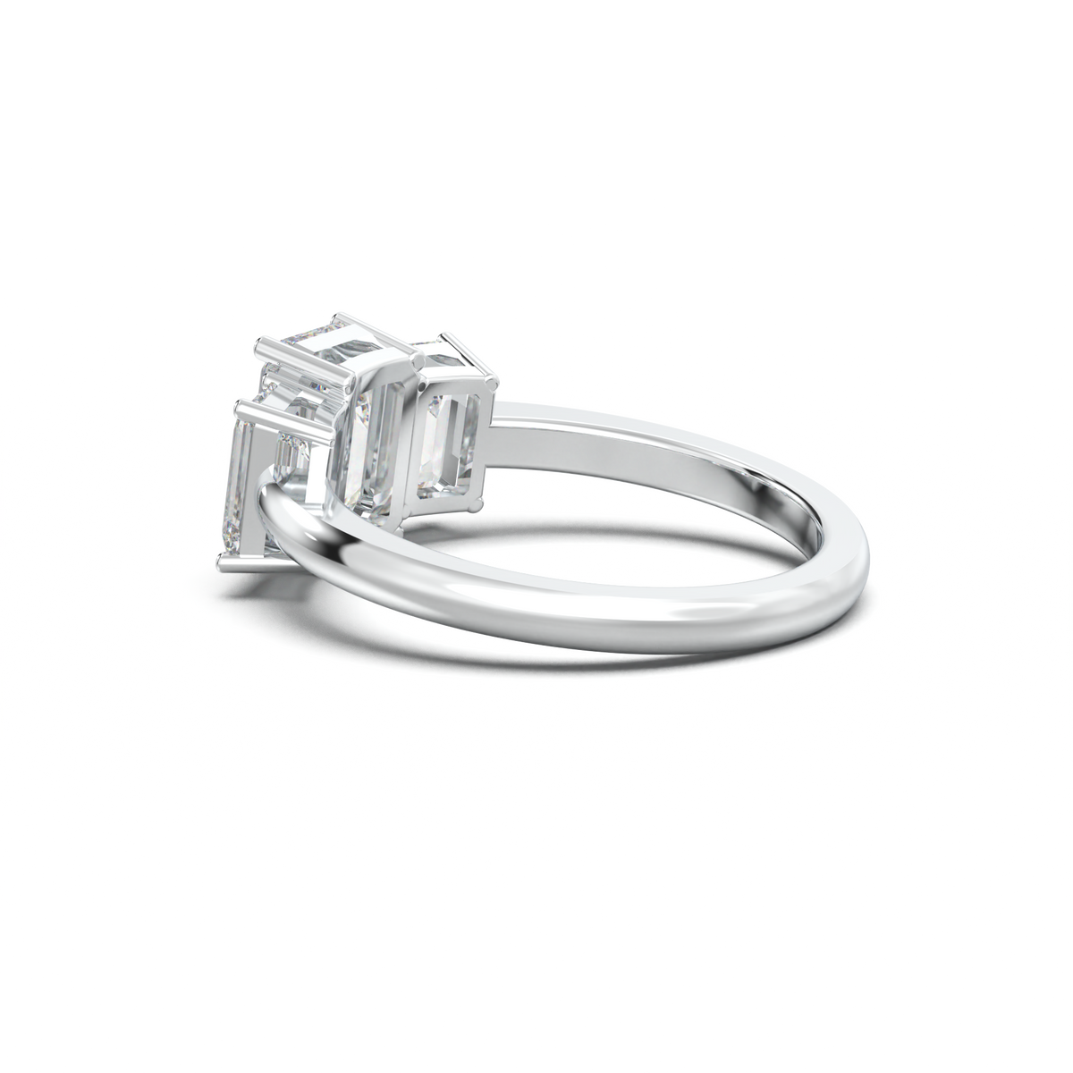 Emerald Three-Stone Engagement Ring