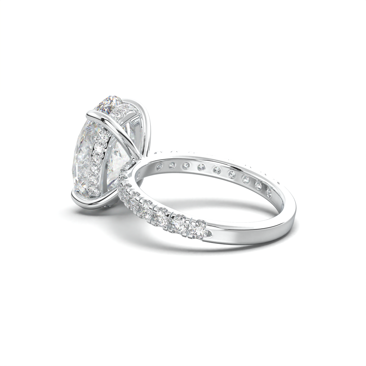 Oval Pavé Hidden Halo Engagement Ring