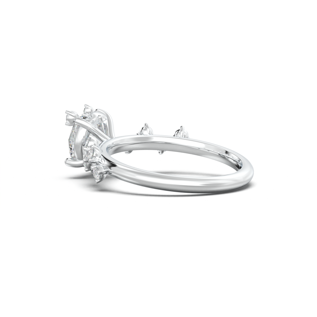 Round Botanical Accent Engagement Ring